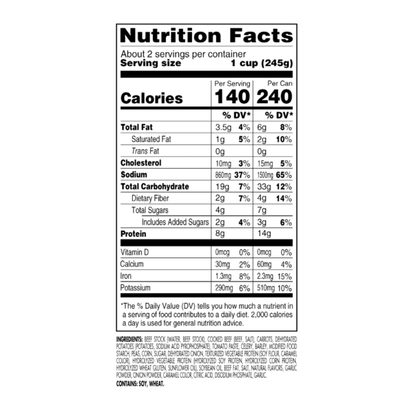 Nutrition facts