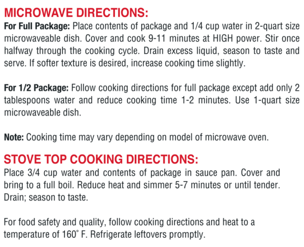 Microwave directions