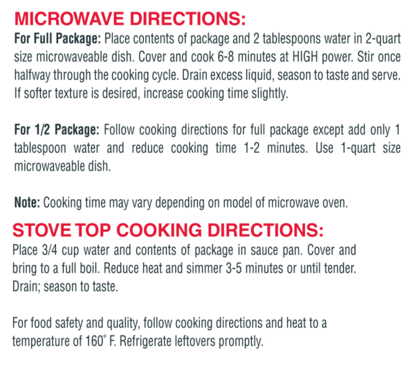 Microwave directions