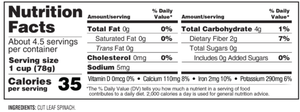 Nutrition facts
