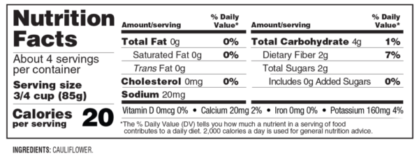 Nutrition facts
