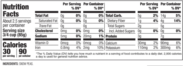 Nutrition facts