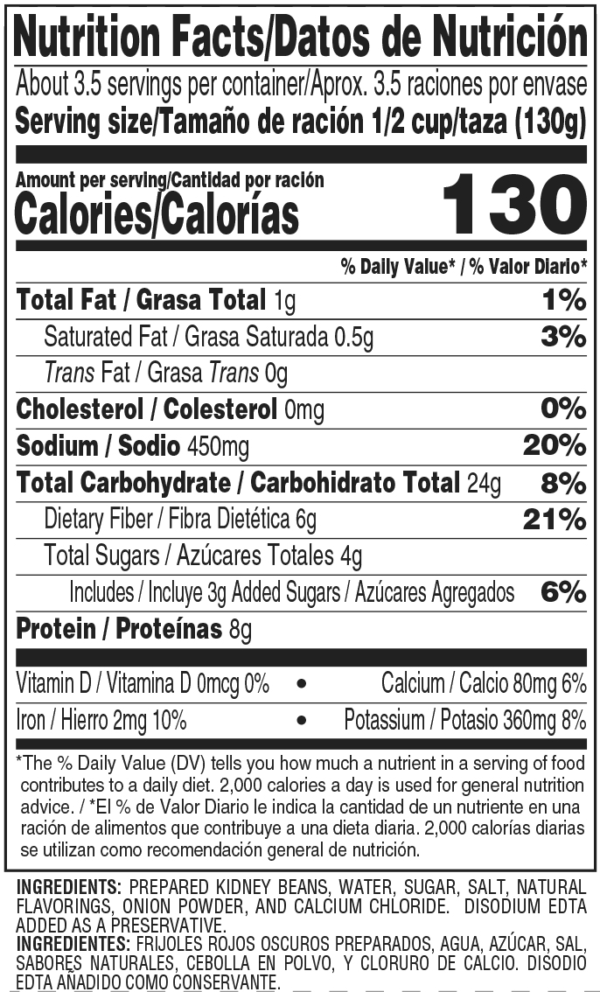Nutrition facts