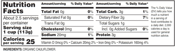 Nutrition facts