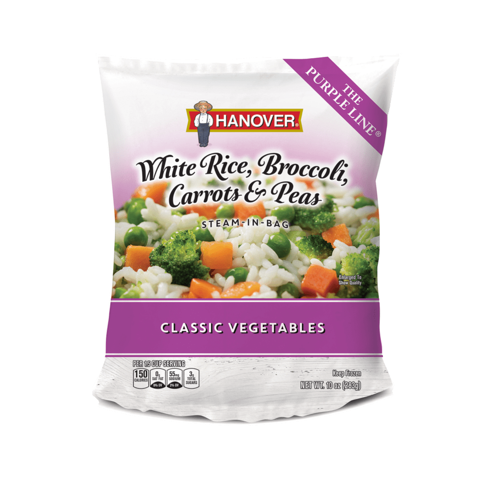 Hanover-Purple-Line-White-Rice-Broccoli-Carrots-Peas-10oz-28800-29307-1-rendering-side-01-transparent-e1601917777154 White Rice, Broccoli, Carrots and Peas