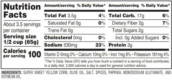 Nutrition facts