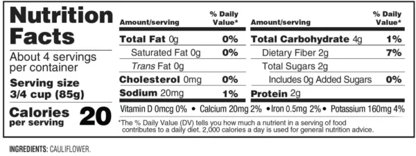 Nutrition facts