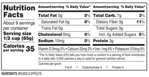 Nutrition facts