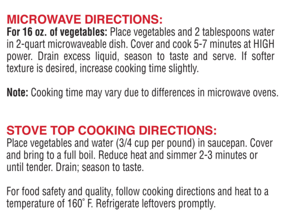 Microwave directions