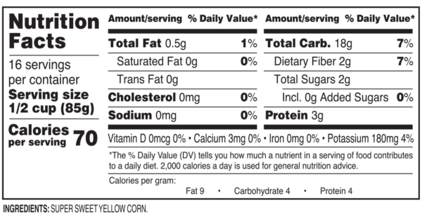 Nutrition facts
