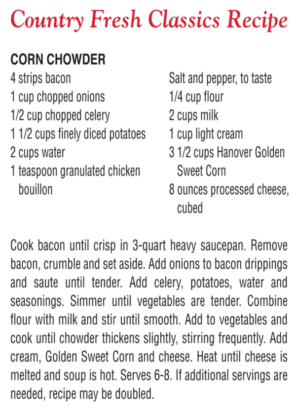 Country fresh classics recipe