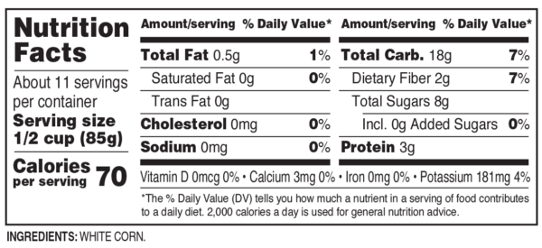 Nutrition facts