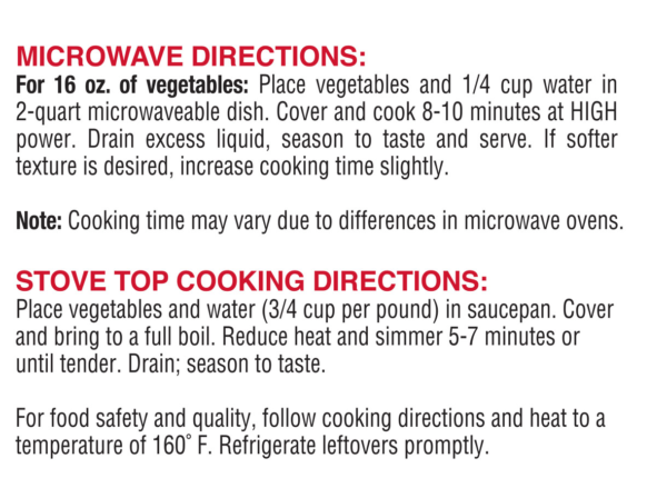 Microwave directions