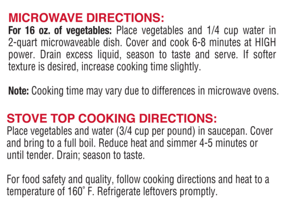 Microwave directions