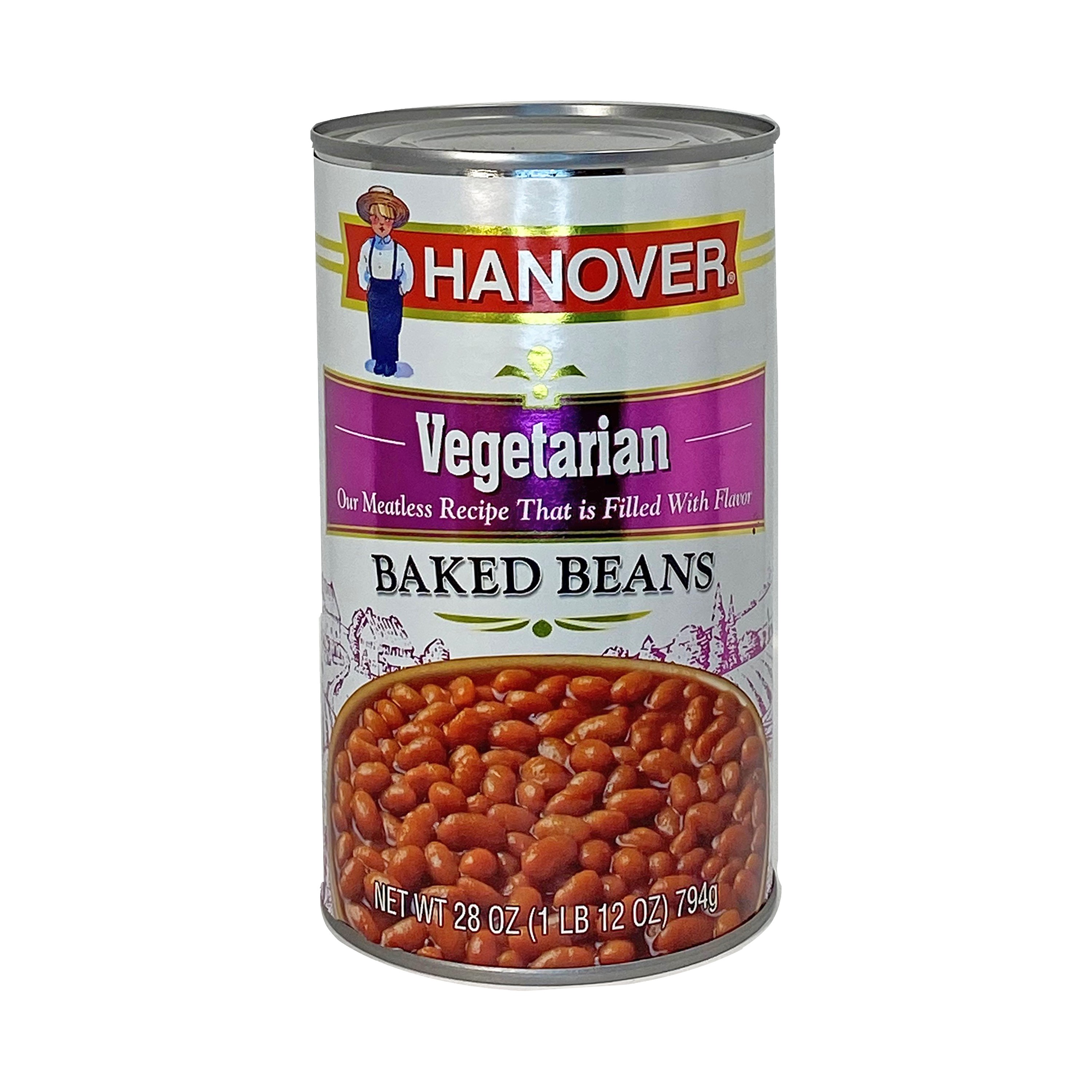 Hanover Baked Beans Vegetarian 28oz 28800-13074-1 side 01