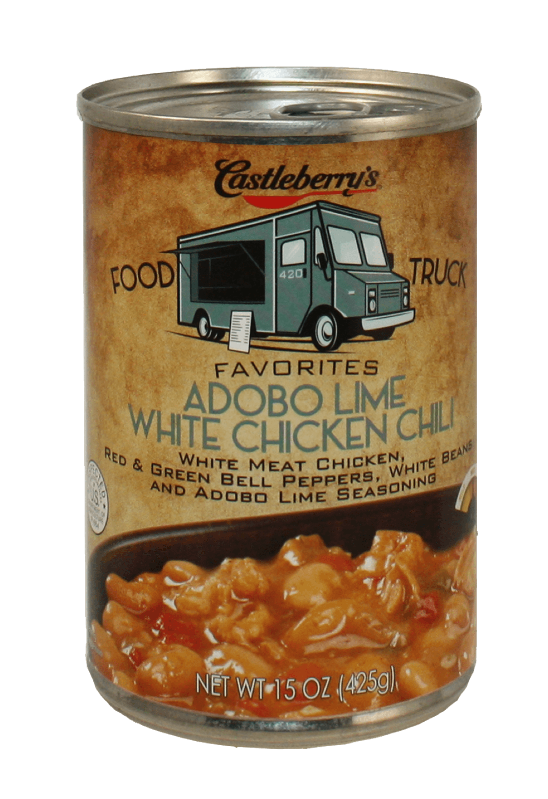 Castleberry's Food Truck Favorites Adobo Lime Chicken Chili 15oz 30300-07379-4 image (1)